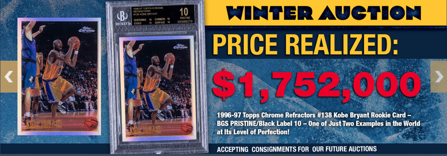 KOBE BRYANT ROOKIE TRADING CARD SELLS FOR JUST UNDER $1.8 MILLION